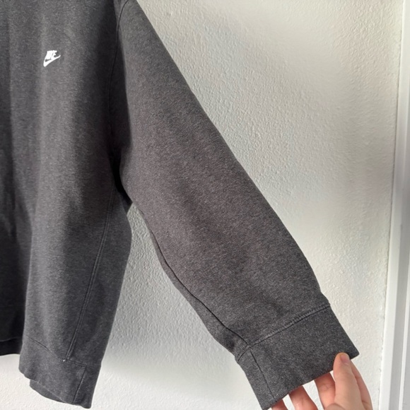 Nike Crewneck Men's Gray Embroidered Logo Sweatshirt Brushed Back Fleece XXL EUC - Picture 5 of 11